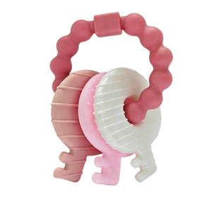 YAPROMO Baby Teething Keys - Soft Silicone Keys Teether, Cute Chew Toys for 3-18 Months Infants & Toddlers, Perfect for Baby Girls, BPA Free