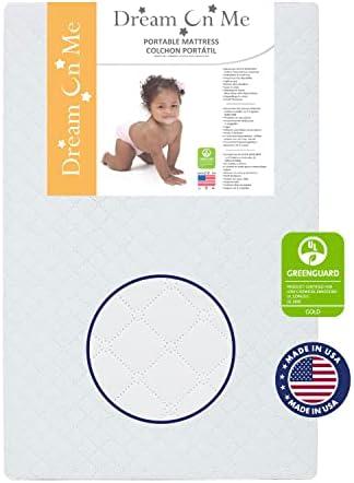 Dream On Me Holly 3” Fiber Baby Crib Mattress, Greenguard Gold and JPMA Certified Crib Mattress, Fits All Portable & Mini Cribs, Waterproof Vinyl Cover, Comes with 10 Years Limited Dream On Me Holly 3” Fiber Baby Crib Mattress, Greenguard Gold and JPMA Certified Crib Mattress, Fits All Portable & Mini Cribs, Waterproof Vinyl Cover, Comes with 10 Years Limited