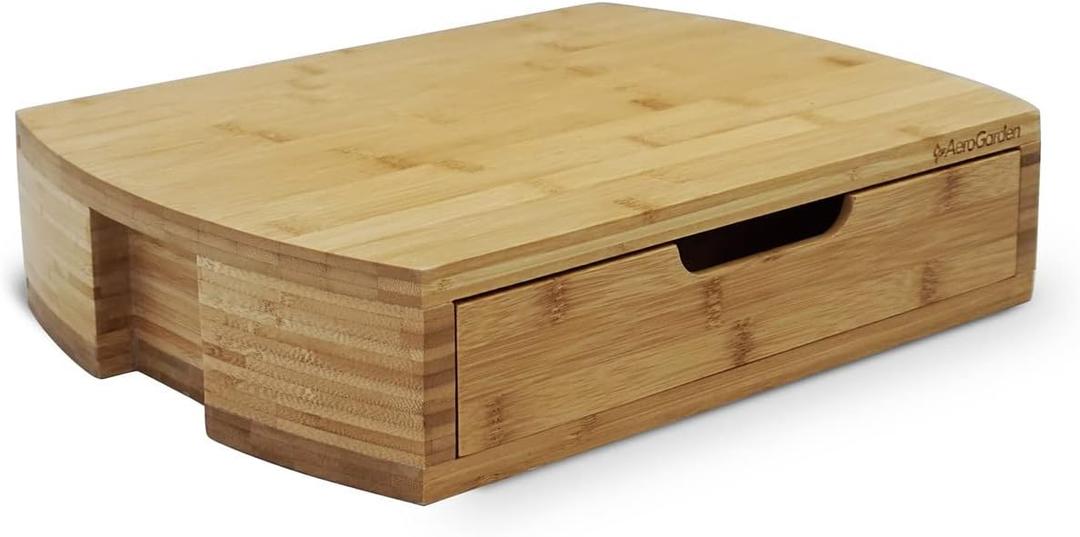 AeroGarden Bamboo Garden Storage Drawer, Holds Indoor Garden Supplies (16W x 11.8D x 3.54H)