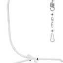 Elevon Hammock Chair Stand Only, Hanging Hammock Swing Stand for Outside with Buckle and Spring Hook, 400lb Capacity Heavy Duty Steel C-Stand with Stable Base for Egg Chair Outdoor Indoor (White)