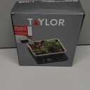 Taylor Digital Kitchen Scale with Dishwasher Safe Stainless Steel Container and Snap On, 22 pound capacity, Black