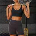 RUNNING GIRL Sports Bra for Women High Support,Molded Cup Strappy Running Sports Bras with Sewn in Pads (Black, L)