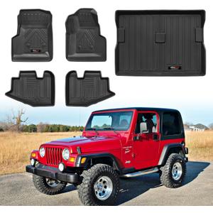 All Weather Floor Mats & Cargo Liner Compatible for 1997-2006 Jeep Wrangler TL/LJ Accessories (for1997-2006 Jeep Wrangler TJ/LJ)