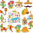 Cruise Door Decorations Magnetic, 16 Pcs Mexican Fiesta Cruise Magnets, Fun Fiesta-Themed Magnetic Ship Cabin Door Signs for Stateroom Decor Party Celebration
