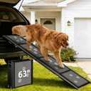 Dog Ramp for Car 63" Long & 17" Wide Portable Ramps for Large Dogs Non Slip Rug Surface Extra Wide Steps for SUV Camper Jeep and Truck Folding Pet Ramp Supports Up to 250LBS