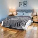 Electric Heated Blanket 62"x84" Twin Size Flannel Heated Blanket, Cozy & Warm for All Night, 4 Heat Settings & 10 Hours Auto Off, Machine Washable, Light Grey