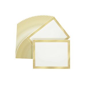 Sustainable Greetings 50 Sheets Gold Foil Award Certificate Paper 8.5 x 11 for Printing - Blank Cardstock for Graduation, Diploma and Achievement (White Awards Certificates)