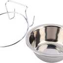 Clamp Holder Pet Bowl, Stainless Steel Dog & Bird Cage Feeder, Small Hook on Design