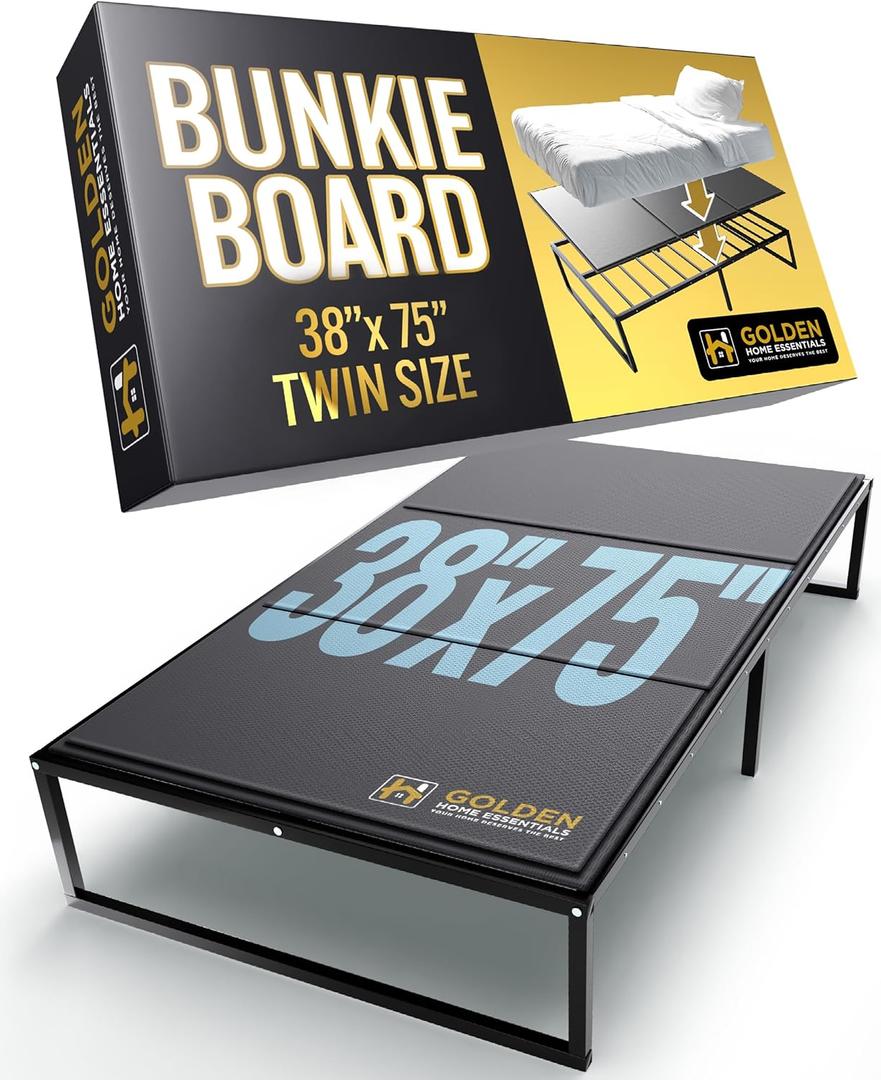 10mm Twin Size Bunkie Board (38" x 75")  Slim Low-Profile Mattress Support  Quiet, Moisture-Resistant, Lightweight Bed Board for Platform & Slatted Frames