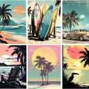 gganmtere 6 Packs Landscape Diamond Art Kits for Adults,Beach Diamond Paintings Beginner,5D Full Drill Diamond Painting Dot,Gem Art for Adults Wall Decor 12x16inch