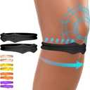 Fit Geno Knee Strap Patella Support: Knee Band for Patellar Tendon Pain Relief - Knee Brace for Tendonitis Jumpers Running Sports Basketball Men Women 2 Packs (Black)