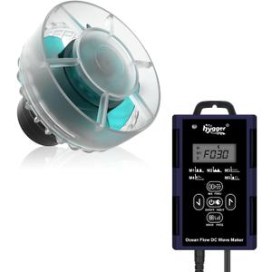 hygger Wave Maker For Aquarium, Ultra-quiet Transparent Wavemaker With Controller, Adjustable Flow Magnetic DC 24V 2850GPH Powerhead, Circulation Pump For 75-200Gallon Freshwater Coral Reef Tank
