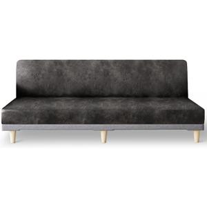 molasofa Leather Like Stretch Futon Slipcover Armless Futon Bed Sofa Cover Furniture Protector with Elastic Bottom, Soft and Washable Futon Cover for Sofa Bed Stay in Place（X Large，Khaki）