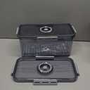 Bread Box for Kitchen Countertop, Airtight Bread Container with Lid, Time Recording Dial, and Draining Board, Bread Storage for Homemade Bread, Toast, Cookies (2 Grey)