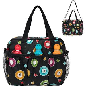 Bingo Bag with Pockets for Daubers Dabbers,Dobbers Dotters Casino Bingo Game Accessories (Print)