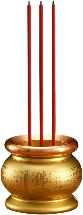 Copper Alloy LED Electric Incense Burner with USB Rechargeable Battery - Ideal for Buddhist Supplies, Gold 