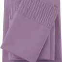Twin Sheets, Soft Lilac Microfiber Cooling Sheets with Corner Straps, Plum Deep Pocket Luxury Hotel Cozy Bedding Set