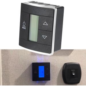 3316250.712 RV Single Zone Wall Thermostat for Dometic for RV/Camper Conditioners with Digital Temperature Display, Cool/Furnace/Heat Strip, Bright Blue Backlight (BLACK)