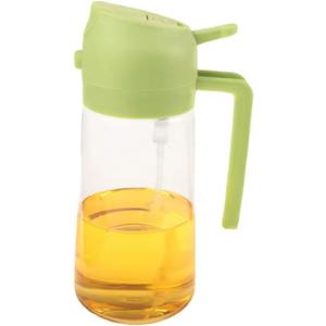 TrendPlain 16oz/470ml Glass Olive Oil Sprayer for Cooking  2 in 1 Olive Oil Dispenser Bottle for Kitchen Gadgets and Air Fryer Accessories, Salad, BBQ - Green
