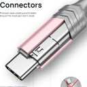 USB-C to USB A Cable 3.1A Fast Charging [2-Pack 6.6ft], JSAUX iPhone 15 USB Type C Charger Cord Compatible with iPhone 15/15 Plus15 Pro/15 Pro Max, Samsung Galaxy S20 S10 S9, Note 20 10, LG G8 G7-Pink