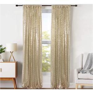 JYFLZQ Champagne Sequin Backdrop Curtains 2ft x 8ft 2 Panel Glitter Photo Booth Backdrops Sparkly Photography Background Drapes for Parties Wedding Bridal Showers