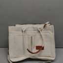 Tote Bag for Women With Compartments,Large Canvas Totes Women's Purse Crossbody Bags Work Laptop Book Bag Shoulder Handbags, Beige 
