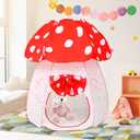 Play Tent for Kids Pop Up Tent Indoor Outdoor Boys and Girls Playhouse with Exquisite Design for Imaginative Mushroom Tent by CRAWLBO Patented(RED/Large)