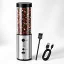 Electric Salt and Pepper Grinder Set, 240ML Large Capacity Rechargeable Salt & Pepper Mill, Stainless Steel, Adjustable Coarseness, USB-C Charging - Kitchen Essentials, Birthday Gifts for Women. (1)