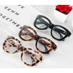 3 Pack Oversized Blue Light Blocking Reading Glasses for Women, Retro Style Readers with Spring Hinge +1.25