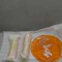 Acrylic Side Table, End Table Round Top with Solid Post for Living Room, Bedroom, Balcony, Easy Assembly (Pedestal, Orange)