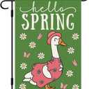DLZDN Spring Goose Floral Garden Flag 12×18 Inch Double Side Vertical Burlap Farmhouse Yard Sign Seasonal Outdoor Decoration