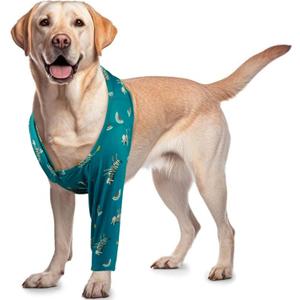 ROZKITCH Dog Sleeve to Prevent Licking for Front Right Left Leg, Pet Prevent Licking Wound Elbow Protector, Dog Recovery Suit Cone Collar Alternative for Sprain ACL CCL Arthritis Joint Care Zebra L (L(Chest Girth:21.2"-26.7"))