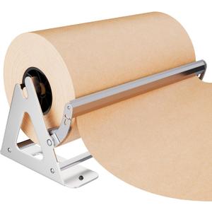 DIY Crew 18 Inch Paper Roll Dispenser and Cutter - Heavy-Duty Wall Mountable, Non Slip Tabletop - Kraft, Freezer, Butcher Paper - Up to 1000ft Rolls (Silver)