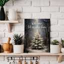 TLESKE Christian Christmas Tree Wall Art Decor 11x14, Vintage Winter Snowy Forest Xmas Tree Canvas Wall Art Print for Bedroom Living Room, Religious Oh Come Let Us Adore Him Wall Artwork Picture