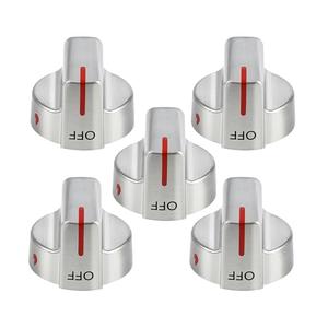 Stainless Steel 5304509064 Stove Knobs Replacement Parts for Frigidaire Gallery Oven Gas Stove Range 5304509929 Stove Top GCRG3060AFC Metal Silver Surface Burner Control Knobs, 3 Pcs