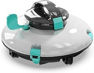 Cordless Robotic Pool Cleaner, Automatic Above Ground Pool Vacuum with 70 Mins Runtime, 15KPa Powerful Suction, Self-Parking, Lightweight, Ideal for Above-Ground Flat Pools up to 38 Feet, Lake Blue