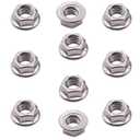 1/4-20 Serrated Flange Hex Lock Nuts, SpzcdZa 50pcs Per Pack,  304 Stainless Steel Serrated Metric Hex Flange Lock Nuts, Bright Finish, 4 Packs, 200 Pieces 