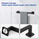 Towel Bar for Bathroom 20 Inch Matte Black Towel Holder 12/16/20/24/28/32/36 Inch Stainless Steel SUS304 Rustproof Towel Rack Modern Square Towel Rod for Bathroom Wall (1, Matte Black, 20 Inch)