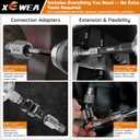 XEWEA 14PCS 3/8" Drive Screw Extractor Set, Multi-Spline Easy Out Bolt Remover Kit for Stripped Broken Bolts, Nuts & Screws, Heavy-Duty CR-MO Extraction Tools with Extension & Adapter Accessories