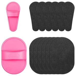 Patelai 32 Pcs Smooth Away Hair Removal Pads 2 Sizes Facial Hair Remover Pads and 30 Pcs Exfoliation Fine Sandpaper for Women Girls Faces Lips