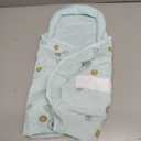 Premium Soft Cotton Baby Swaddle Blankets, Unisex Baby Blanket Wrap for Newborn Baby Boys Girls, Skin Friendly Wearable Swaddling Sleep Sack Calms Startle Reflex (Button, Blue, 0-3 Months)