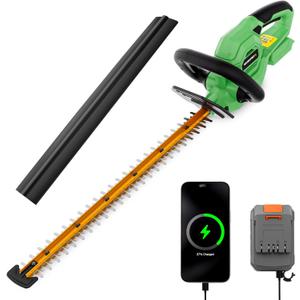 WORKPROX 20V Cordless Hedge Trimmer, Electric Bush Shrub Trimmer, 22" Dual-Action Blade and 3/4" Cutting Capacity with Safety Lock, Great for Garden, Yard, 2.0Ah Battery & Charging Cable Included