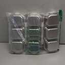 3 Pack Stainless Steel Snack Containers 3 Compartment Metal Lunch Box with Lids and 3 Forks Reusable Stainless Bento Snackle Box for Home Travel