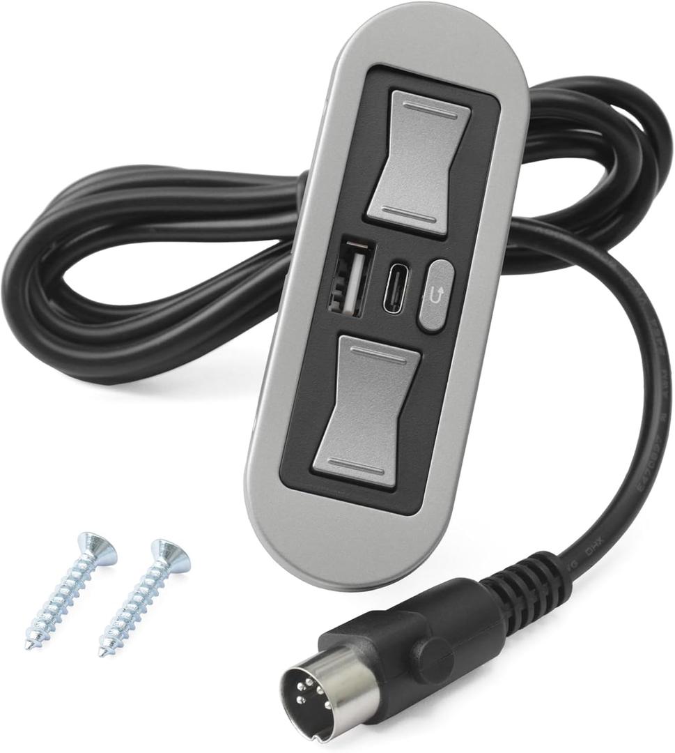 YUXIVCNE HX90HU2 Controller with USB Type A and C Port 5 Function Key 5 Pin Replacement for Emomo Lift Chair Remote Parts Hand Control Model