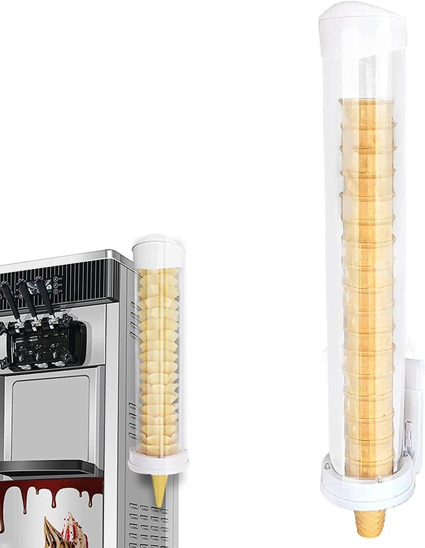 Ice Cream Cone Dispenser Holder Wall Mount Waffle Cone Dispenser Holder Cake Cone Dispenser 21L x 3 Dia Cone Holder Sleeve for Ice Cream Machine