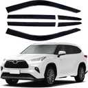 MNGYNUKA Rain Guards Window Visors for Toyota Highlander 2020-2026, 6Pcs
