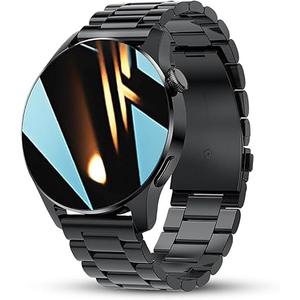 FILIEKEU Men Women Smart Watch Bluetooth Calls Heart Rate Sleep Monitor Steps Mens Smart Watch IP67 Waterproof Fitness Tracker Casual Black Stainless Steel Smart Watches for Android iOS