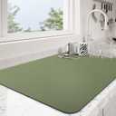 Dish Drying Mat for Kitchen Counter | Coffee Bar Mat for Countertops | Heat Resistant Drainer Mat with Non-slip Rubber Backed | Hide Stain Kitchen Absorbent Draining Mat | Green 18"x24"