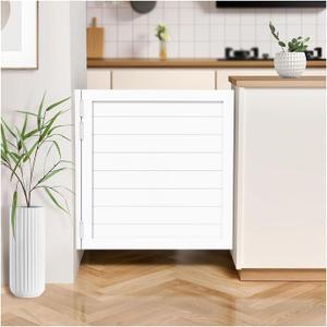 Cafe Door Swinging Door Pine Wood Saloon Door Includes Hinges for Kitchen Shop Entrance Partition Pub, Painted Finished (White, 35.4"x35.4")