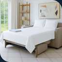 Cottington Lane Queen Sleeper Sofa Bed Sheet Set, 4 Piece Premium Quality 100% Egyptian Cotton, 6 Inch Deep Sofa Bed/Pullout Couch Sheets, White